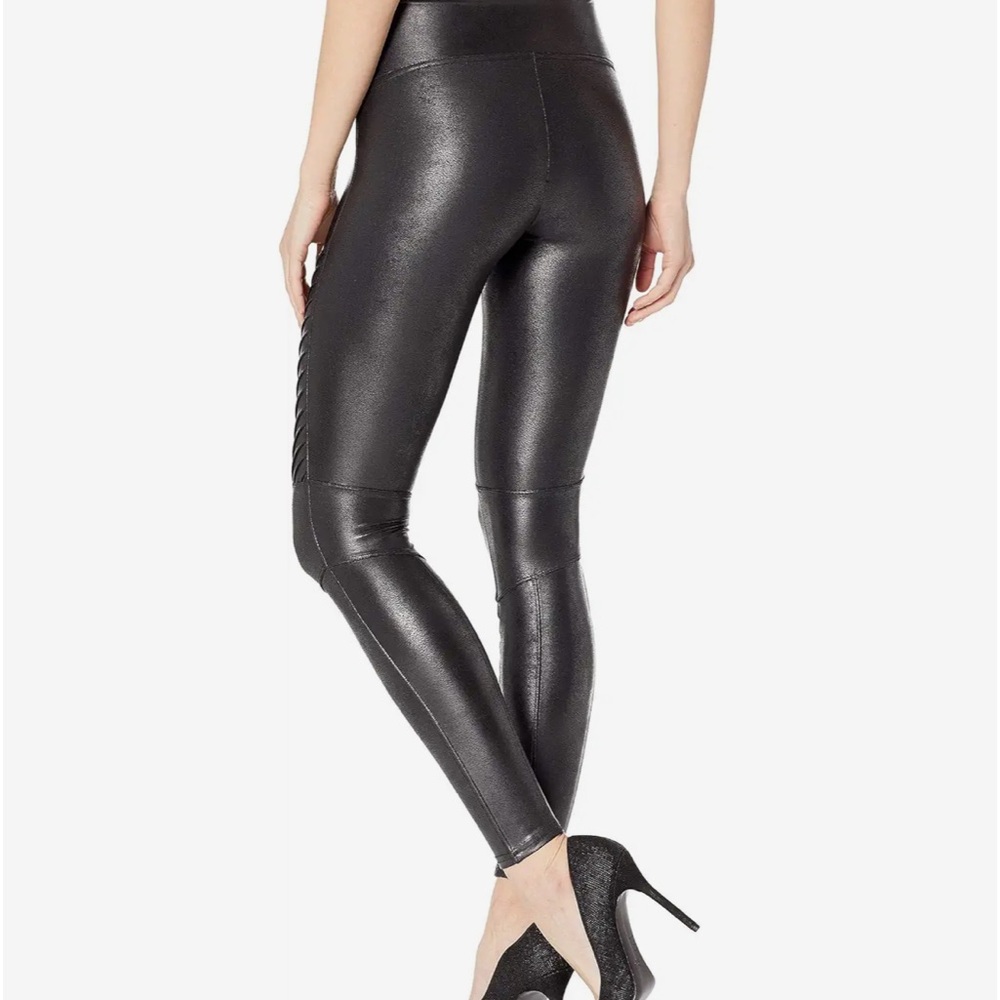 Spanx Faux Leather Moto Leggings Size 1x